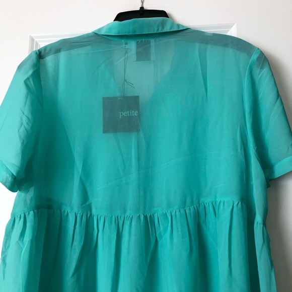 Size 6 Petite Green Tunic Blouse - Picture 6 of 7